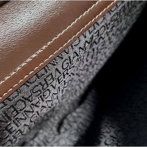 Versace (Authentic) Brown Leather Document Holder Top Handle Vintage Bag, VGUC - Picture 8 of 10